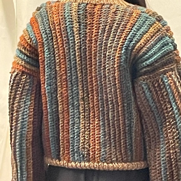 Striped Multicolor Knit Cardigan Sweater - Picture 3 of 7